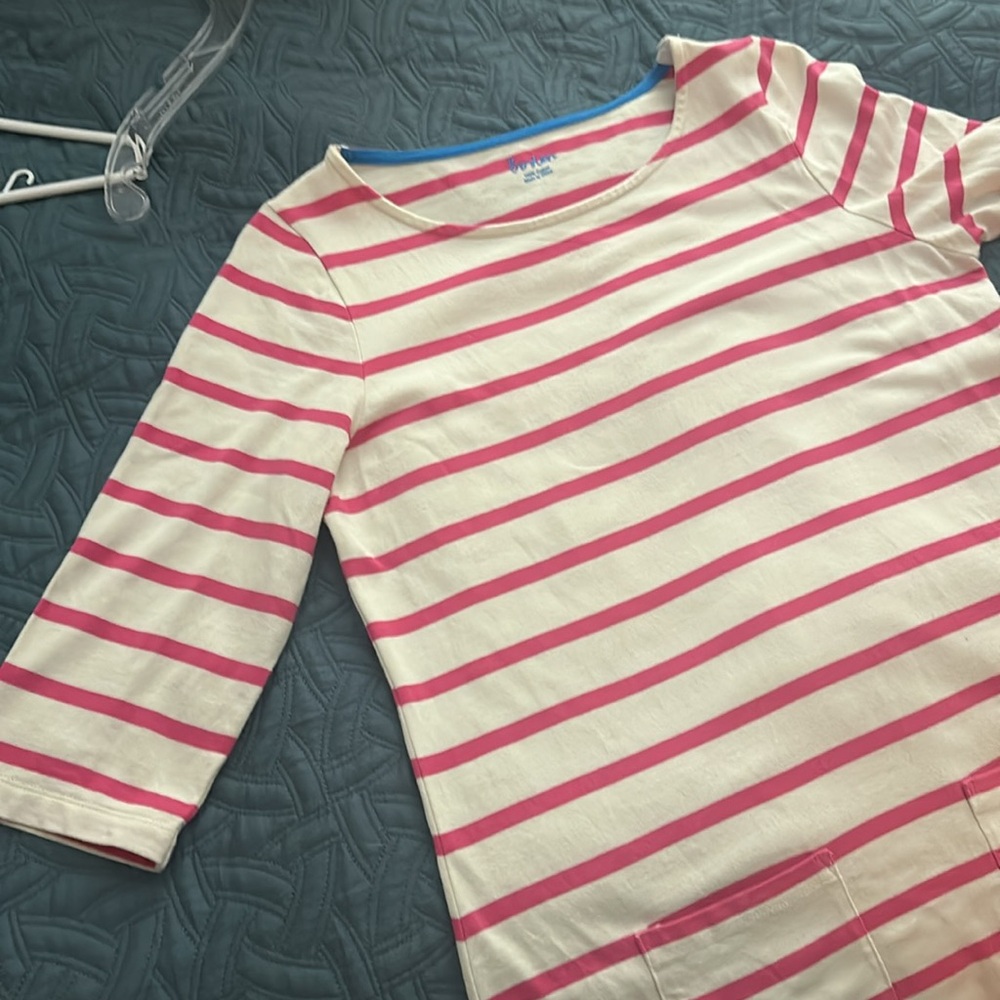 Boden White and Pink Striped Boatneck Dress - Picture 8 of 8